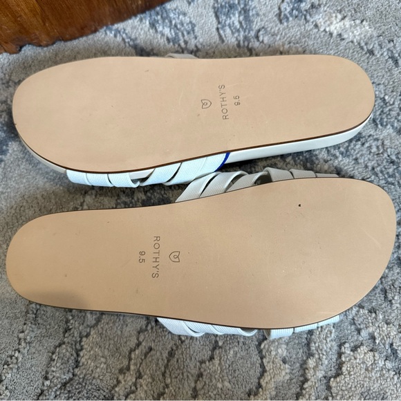 Rothy’s  Crossover Woven SEASHELL Fringe Slide Sandals Size 9.5 - Picture 8 of 8